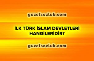 İlk Türk İslam Devletleri Hangileridir?